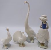 Four Nao figures; tall Swan (no.