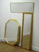 Rectangular gilt framed bevel edge mirror (W38cm,