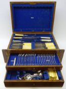 Late Victorian matched part canteen of silver-plated flatware,