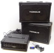 Pair of Torque TS 268H PA speakers and Torque T250SK 50+50 watt stereo keyboard amplifier,
