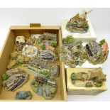 Eighteen models of cottages and country scenes including Danbury Mint 'The Arrival of the 4.