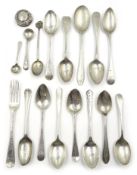 Various Georgian and later silver teaspoons etc approx 7oz Condition Report <a