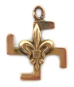 George V Swastika Scouts 9ct gold thanks pendant Condition Report 2.