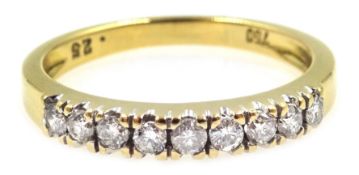 18ct gold diamond half eternity ring, hallmarked Condition Report Approx 2.