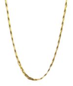 18ct gold double flattened rope twist necklace hallmarked approx 4.