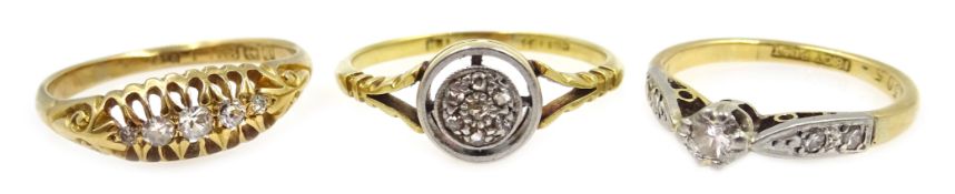18ct gold five stone diamond ring 1910,