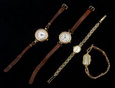 Benson 9ct gold ladies wristwatch on expanding strap stamped 9ct,
