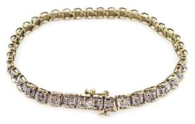 9ct gold diamond bracelet, hallmarked Condition Report Approx 7.