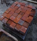 Approx 300 19th/20th century terracotta 6" square floor tiles ...