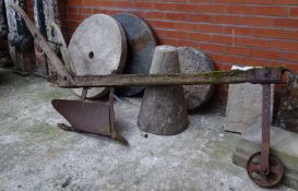 Vintage wooden framed plough,