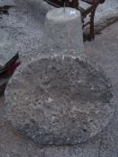 Staddle stone with circular top, H70cm,