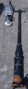 Victorian cast iron lamp post (L330cm), stood at 'Jim Bells stile' in Robin Hoods Bay.