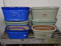 Seventeen ceramic traditional style troughs