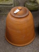 Terracotta bell shaped rhubarb forcer, with lid H50cm,