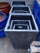 Eight square tapering frost proof planters