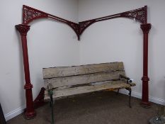 Early 20th century cast iron veranda supports pillars,