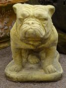 Composite garden model of a seated Bulldog,