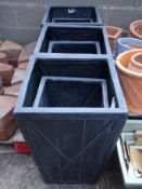 Seven square tapering frost proof planters