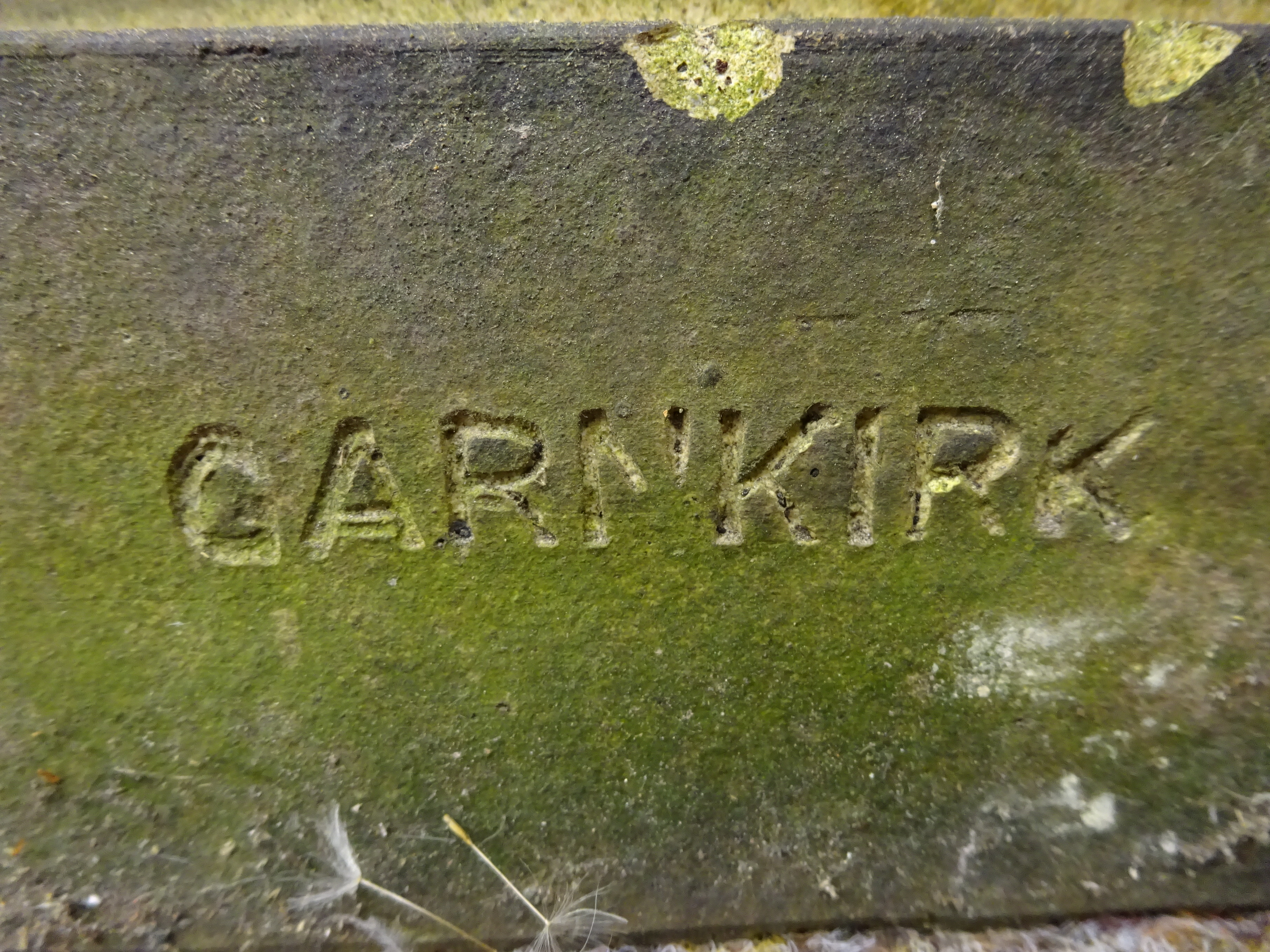 Garnkirk - 19th century fireclay garden tazza shaped urn, the rim moulded with trailing leafage, - Image 3 of 5