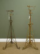 Pair 19th century gas light stands,