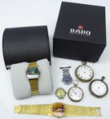 RADO elegance wristwatch, cased, gents Rotary wristwatch with gold-plated bracelet,