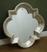 Modern silver finish molded shaped mirror D86cm Condition Report <a href='//www.