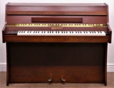Bentley electric upright piano in mahogany finish case, W125cm, H99cm,