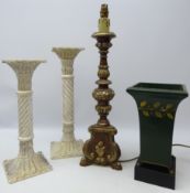 Venetian style giltwood table lamp,