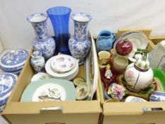 Wedgwood Ice Rose pattern tea set, Belleek sugar bowl and jug, Royal Mint Florin Covered Vase,