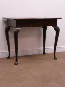 Georgian style mahogany lowboy side table, moulded top, single drawer, cabriole legs, pad feet,