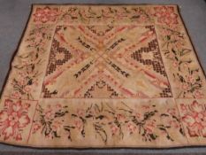 Late 19th century wall hanging beige ground tapestry,