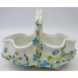 German porcelain basket encrusted with trailing flowers, possibly Milano,
