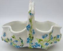 German porcelain basket encrusted with trailing flowers, possibly Milano,