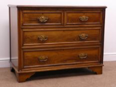 Edwardian rosewood chest, two short and two long drawers, shaped bracket supports, W105cm, H81cm,