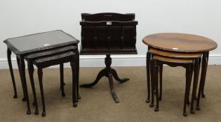 Two mahogany nests of tables and a mahogany Canterbury magazine rack Condition Report