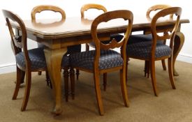 Victorian mahogany extending dining table, moulded top, cabriole legs, (182cm x 106cm,