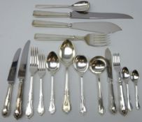 Silver-plated James Dixon & Sons Chesterfield pattern canteen of cutlery,