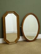 Early 20th century moulded oak framed octagonal mirror (W41cm,