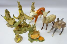 Six Border Fine Arts mice sculptures, Beswick Doe,