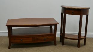 Ancient Mariner mahogany demi lume hall table, single drawers,