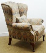 Late 20th century Liberty of London wingback armchair, upholstered in Liberty 'Lanthe' fabric,