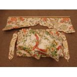 A pair thermal lined curtain with bird and floral pattern (W180cm,