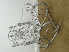 Silver finish metal rocking chair, W64cm Condition Report <a href='//www.