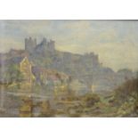Richmond Castle Yorkshire, oil on canvas indistinctly signed and dated 1918, 29cm x 39cm