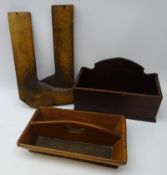 19th century oak two division cutlery tray,