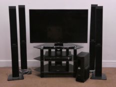 Samsung UE40HU6900U UHD television with Panasonic DVD home theatre sound system complete with