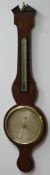 19th century mahogany inlaid wheel barometer,