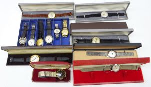 Collection of Gents mechanical wristwatches, ex-shop stock including Ingersoll 17 jewel lever,