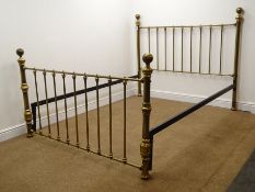Victorian style brass 5' Kingsize divan bed surround, W163cm, H135cm,