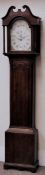 George lll mahogany crossbanded oak long case clock,